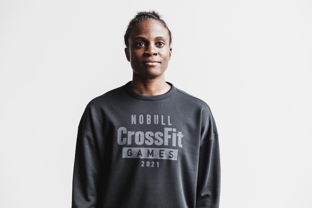 NOBULL Dukserice Ženske - Nobull Crossfit Games® 2021 Crew Crne (345781-ZOY)